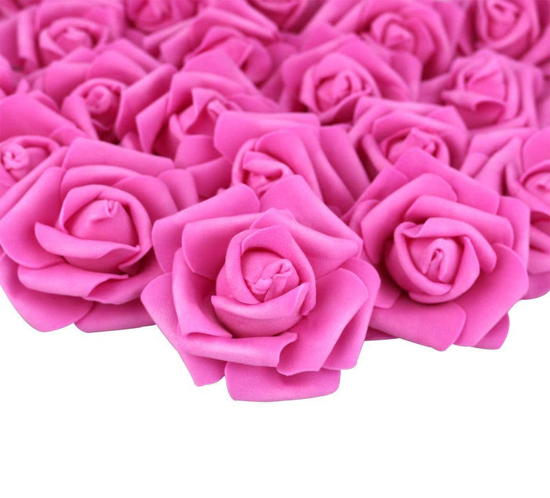 Lightingsky 3 x 1.6 x 3 inches 100pcs DIY Real Touch 3D Artificial Foam Rose Head Without Stem for Wedding Party Home Decoration (Rose) - Image 1